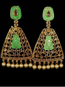 Reverse Ad Earrings With Meenakari Work